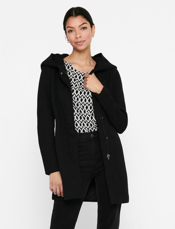 Manteau long à capuchon