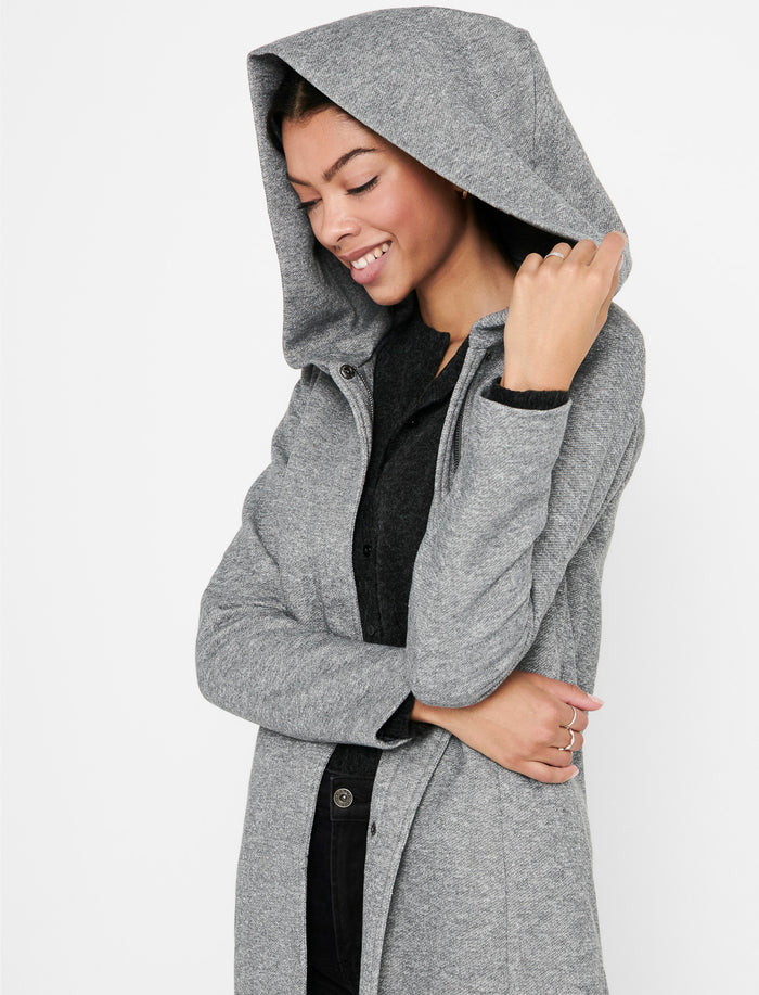 Manteau long à capuchon