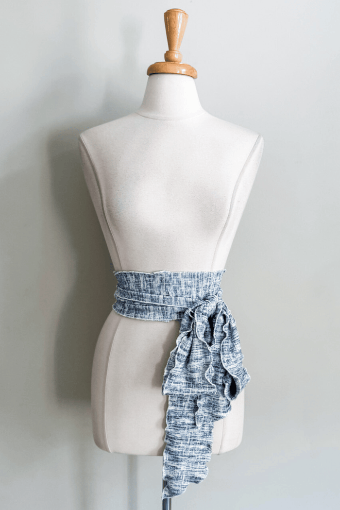 Sash Belt in Sky Linen print from Diane Kroe