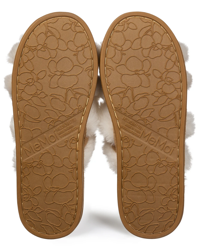 Me Moi Ivory Serina Plush Slippers Myselflingerie.com