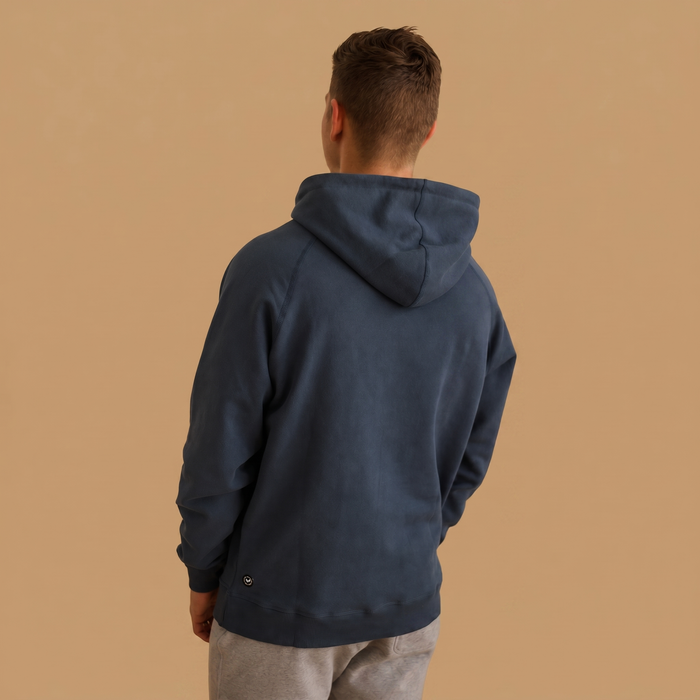 Men's Organic Cotton Midweight Raglan Hoodie - Midnight Navy