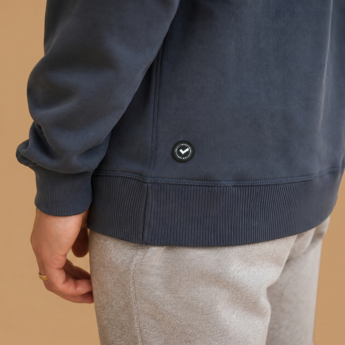 Men's Organic Cotton Midweight Raglan Hoodie - Midnight Navy