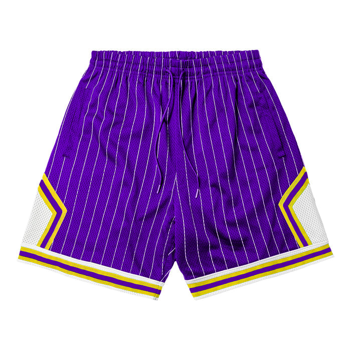 M / Purple with White Stripe and Yellow Piping