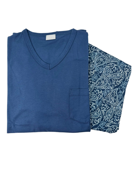 Mey 34061 New Denim My Night Men's Cotton Pajamas Set myselflingerie.com