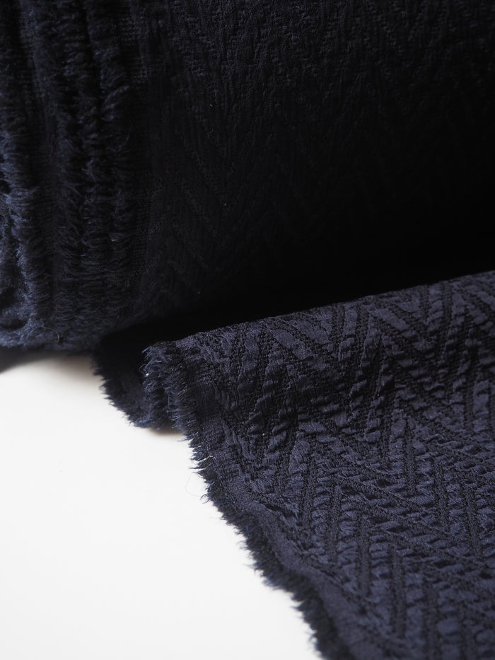 Midnight Chevron Cloqué