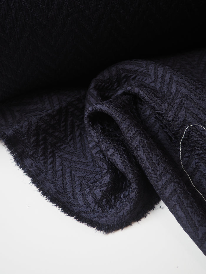 Midnight Chevron Cloqué