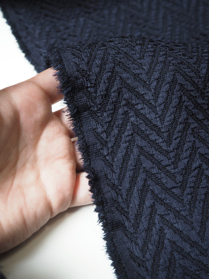 Midnight Chevron Cloqué