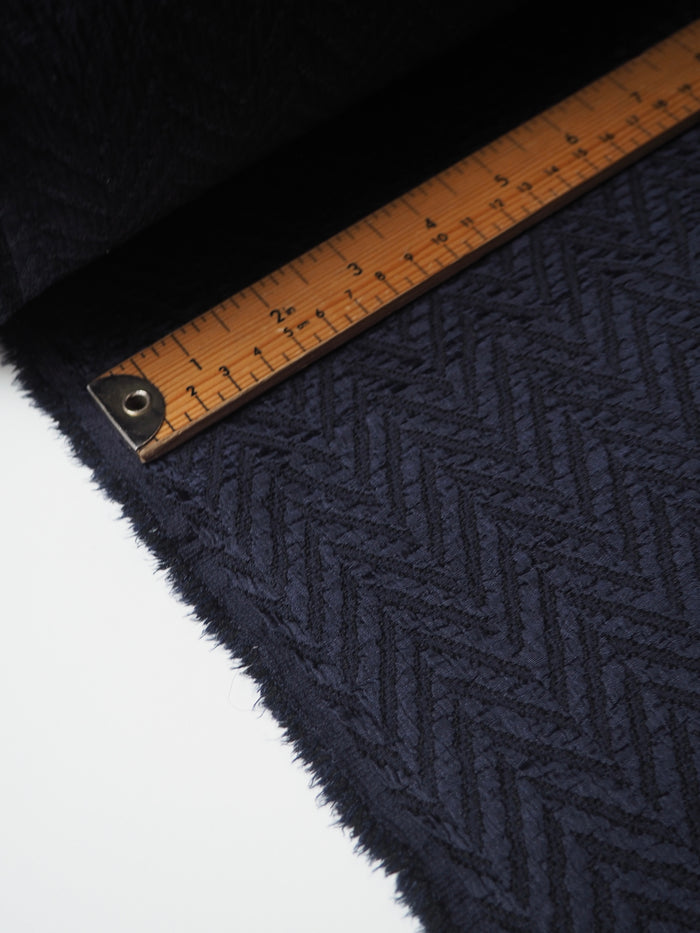 Midnight Chevron Cloqué