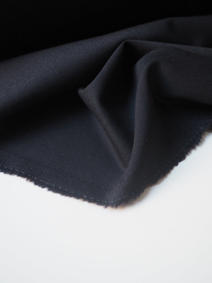 Midnight Lightweight Wool Crepe