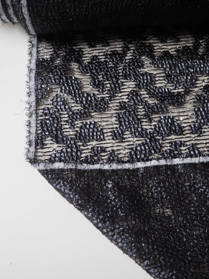 Midnight Metallic Organza Jacquard