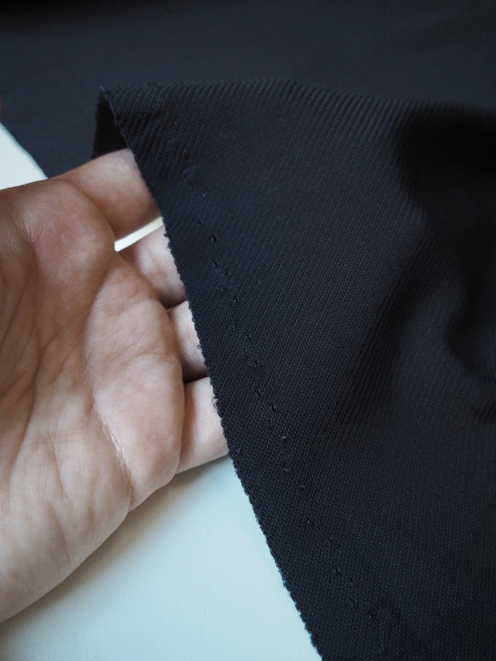 Midnight Viscose Satin Twill Jersey