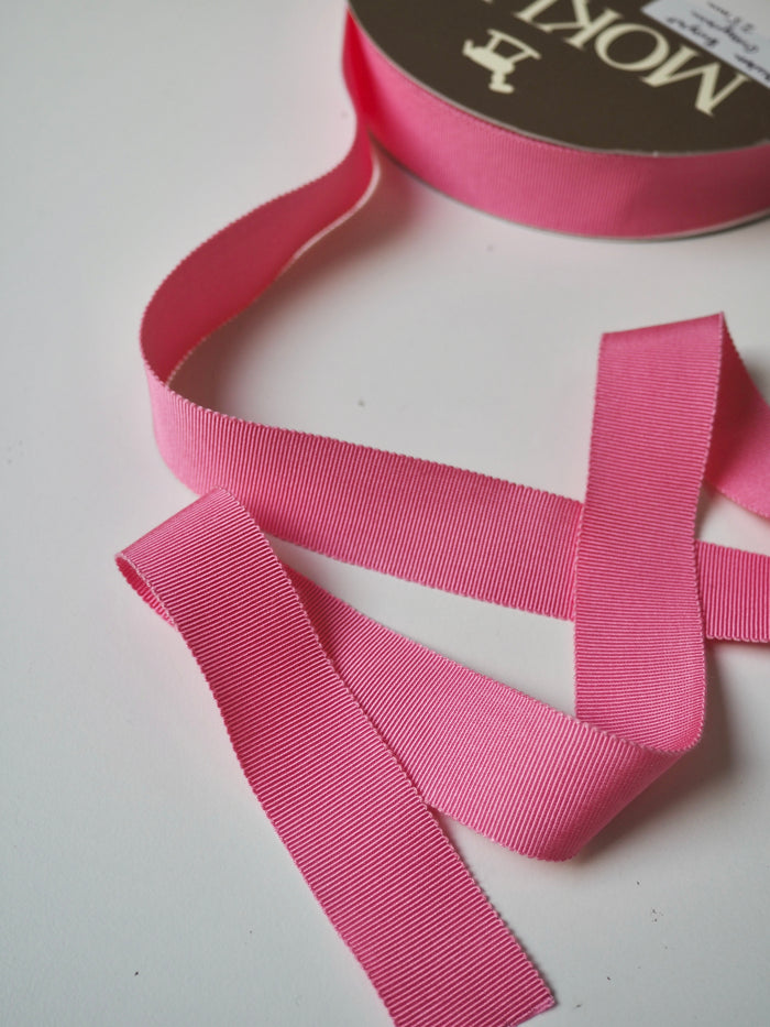 Mokubu Bright Pink Grosgrain Ribbon 25mm