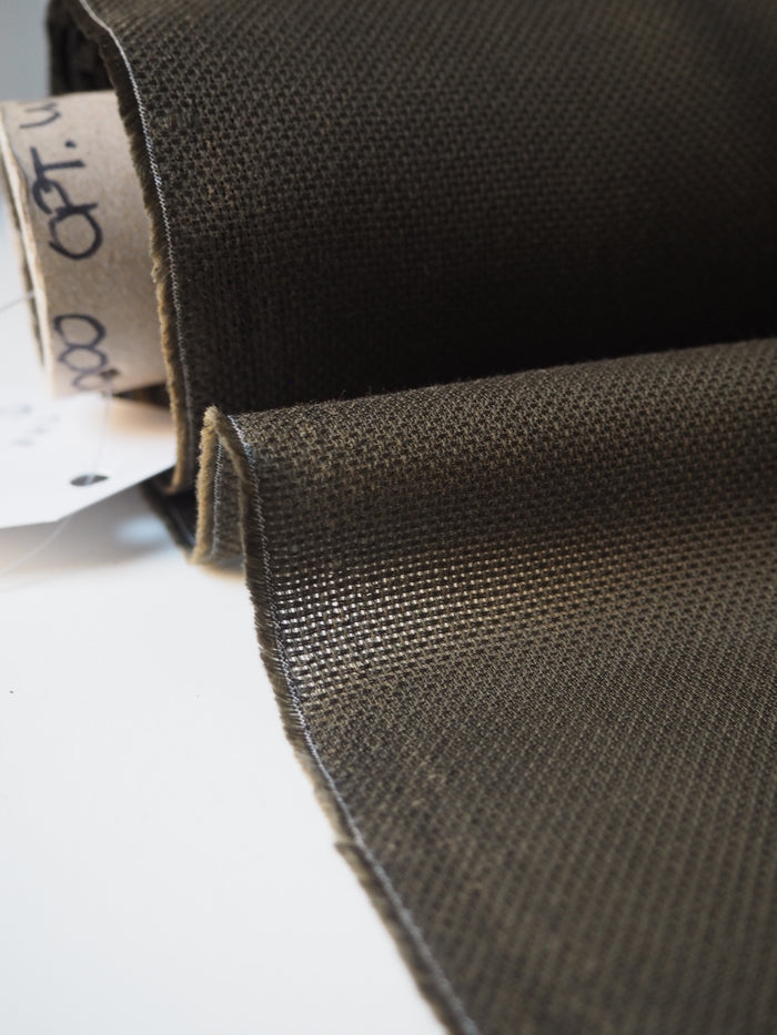 Moss Green Textured Tencel Voile