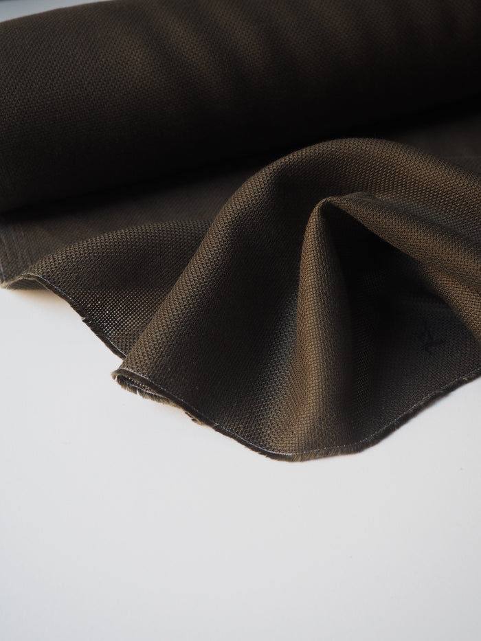 Moss Green Textured Tencel Voile