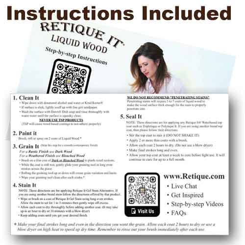 Retique It Multi-purpose Smooth Finish Kit in Black Walnut for interior wood; includes top coat with matte finish and application instructions