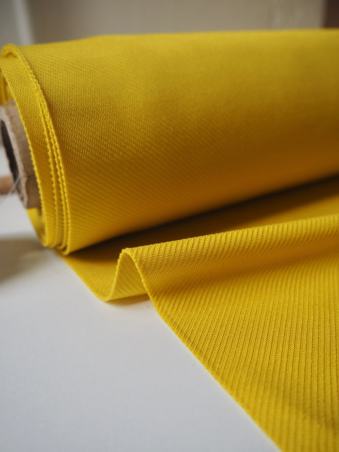 Mustard Viscose Satin Twill Jersey