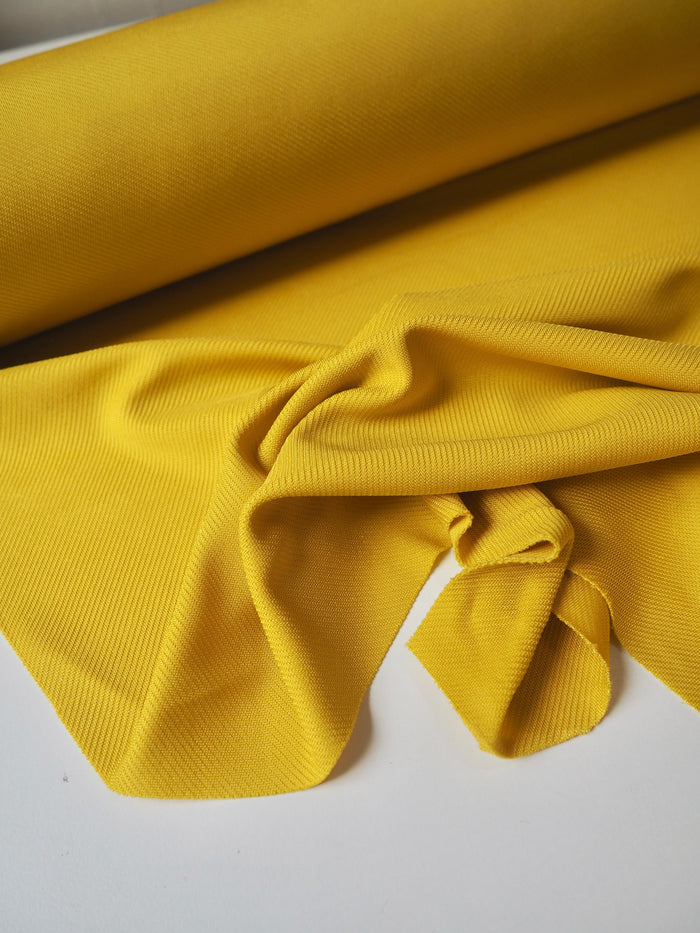 Mustard Viscose Satin Twill Jersey