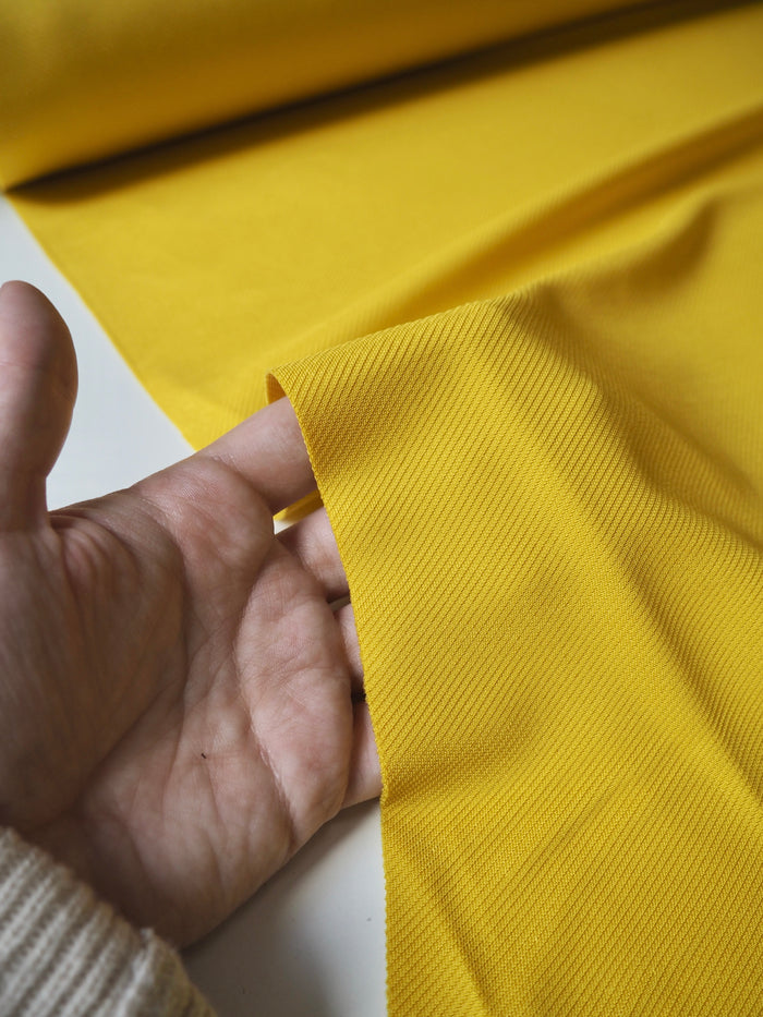 Mustard Viscose Satin Twill Jersey
