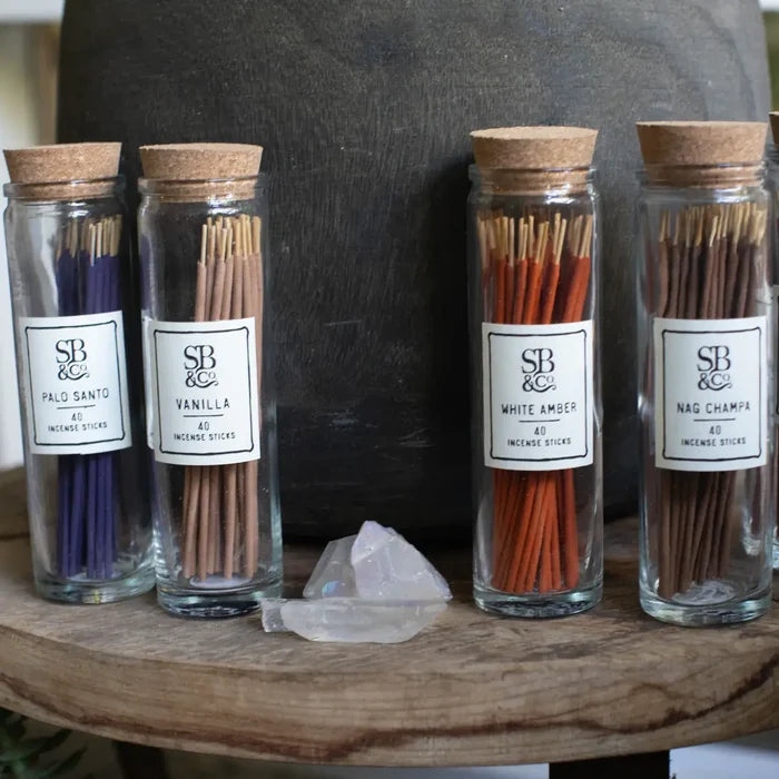 Nag Champa Incense in Glass Jar- 40 sticks