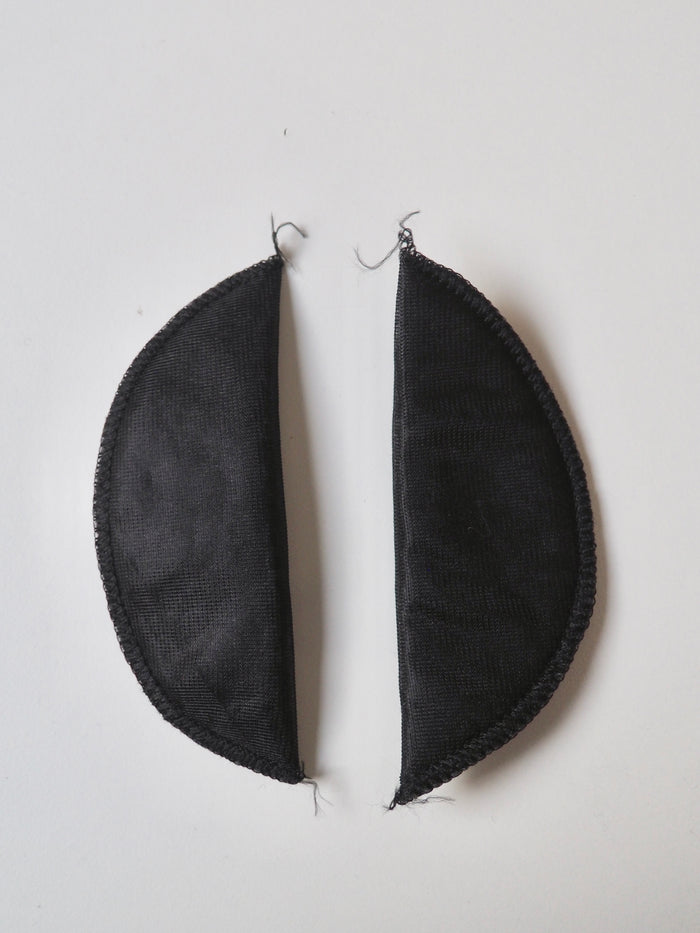 Narrow Black Wadded Shoulder Pads