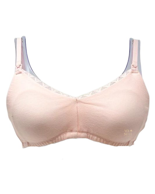 Natori 765058 Bliss Blushing Pink Cotton Wire Free Nursing Bra myselflingerie.com