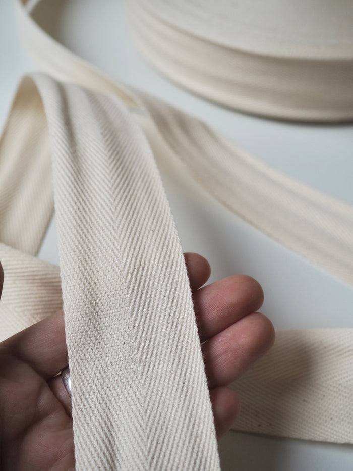 Natural Herringbone Cotton Tape 38mm