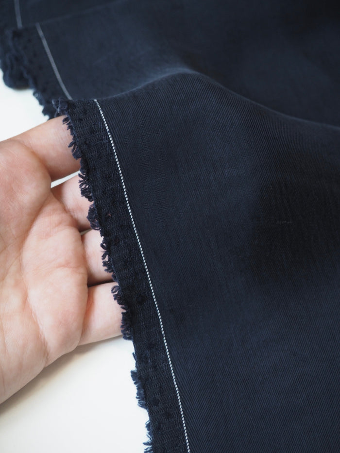 Navy Cupro Twill
