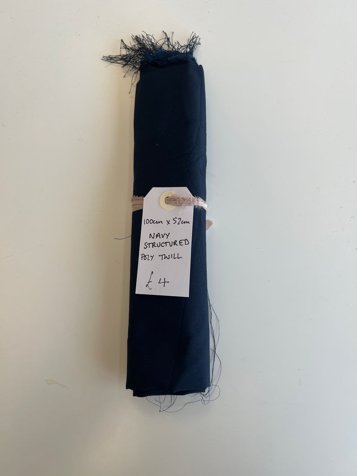 Navy Structured Poly Twill Remnant
