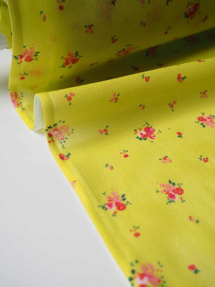 Neon Floral Stretch Mesh