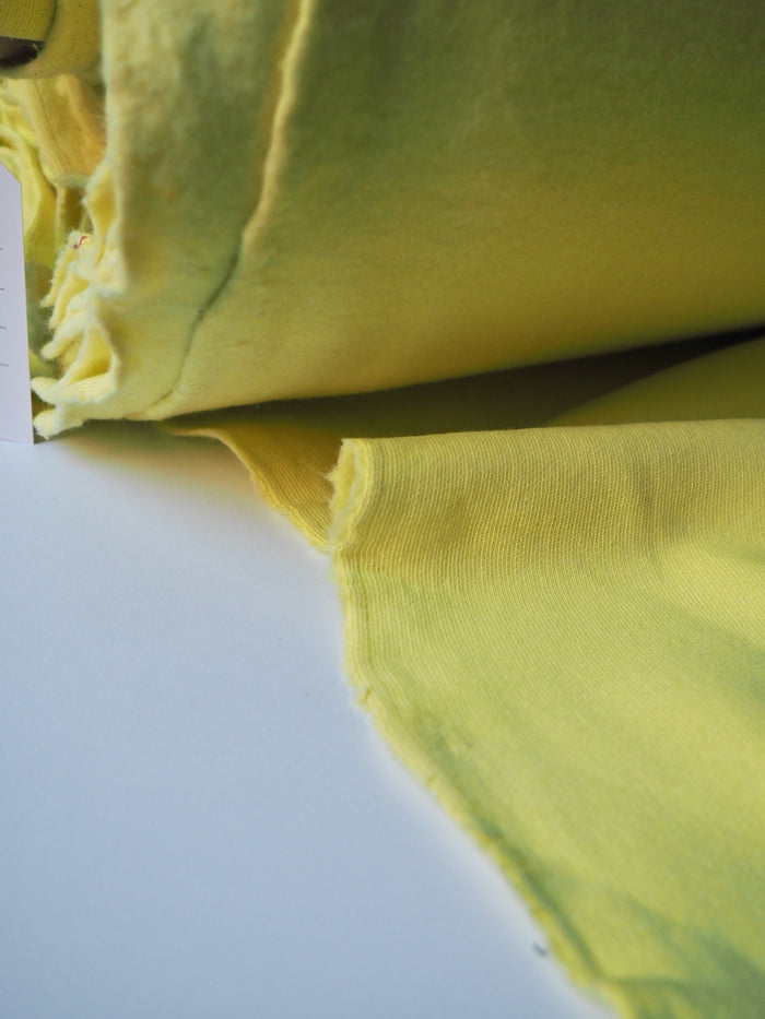 Neon Yellow Cotton Fleece Backed Jersey