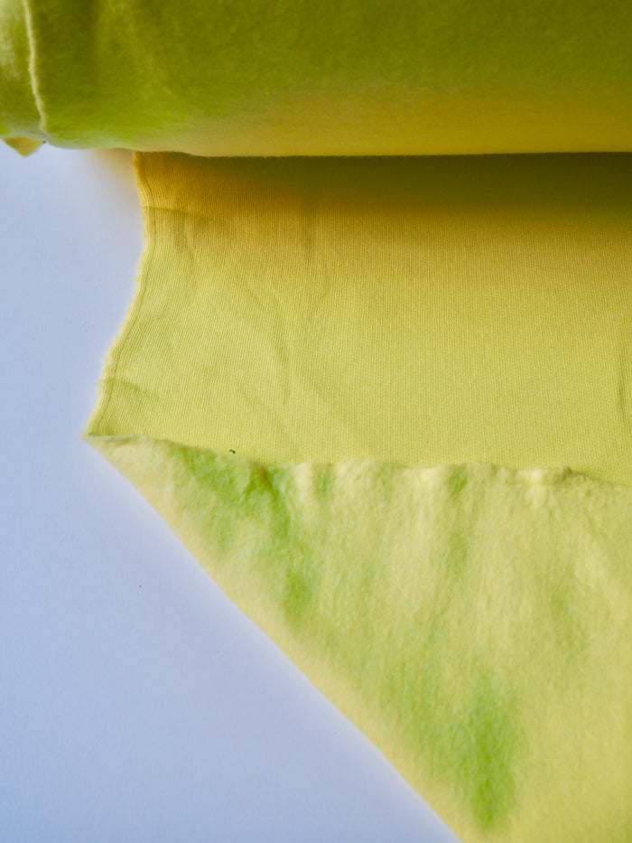 Neon Yellow Cotton Fleece Backed Jersey