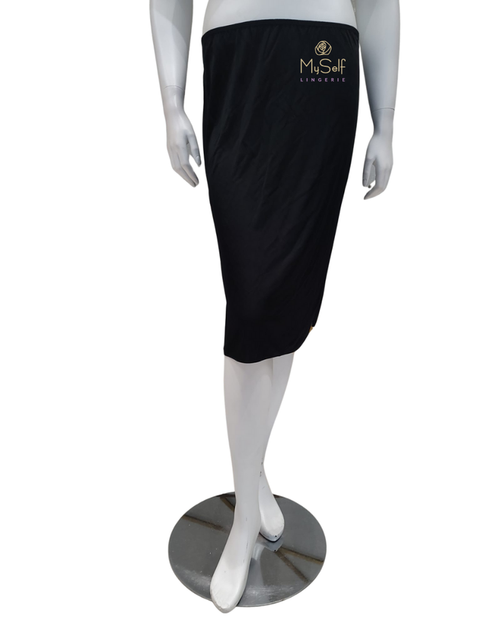 Nina Von C 22 270 111  24" Black A Line Half Slip with Slit myselflingerie.com