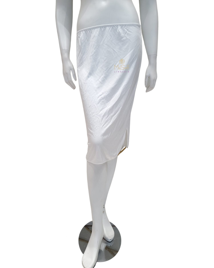 Nina Von C 22 270 111 24" White A Line Half Slip with Slit myselflingerie.com