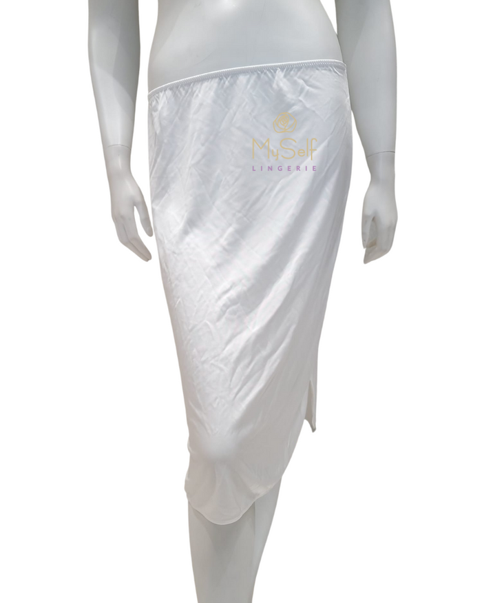 Nina Von C 22 270 111 24" White A Line Half Slip with Slit myselflingerie.com