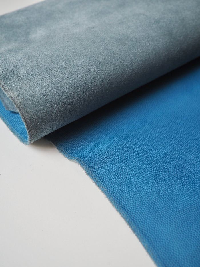Ocean Blue Pebbled Calfskin