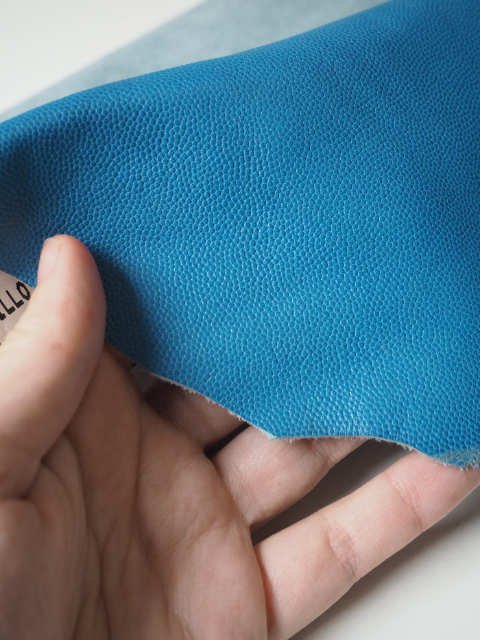 Ocean Blue Pebbled Calfskin