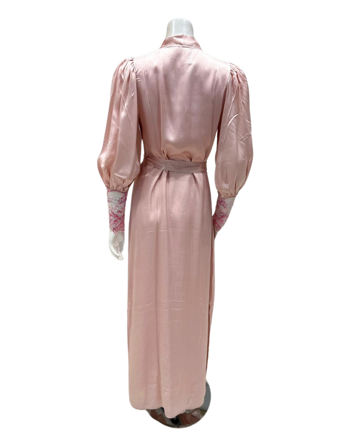 Oh! Zuza M8945 + M8943 Dusty Pink Lace Gown &amp; Robe Set myselflingerie.com