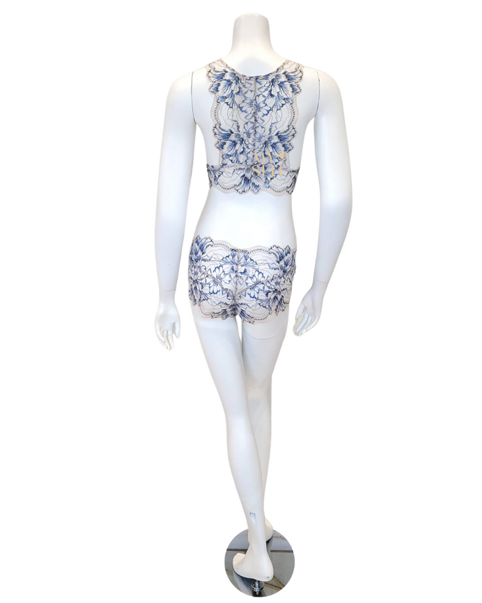 Oh! Zuza 3839 + 3840 Ivory/Blue Lace Bralette Set myselflingerie.com