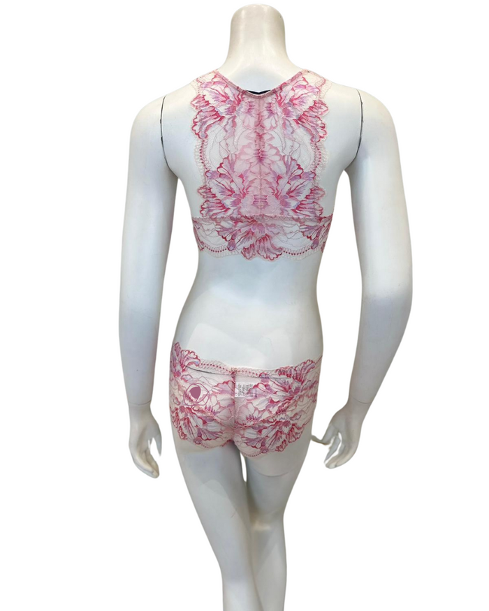 Oh! Zuza 3839+3840 Dusty Pink/Ivory Lace Bralette Set myselflingerie.com