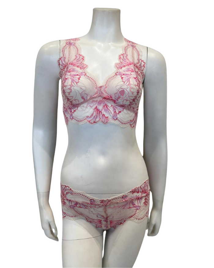 Oh! Zuza 3839+3840 Dusty Pink/Ivory Lace Bralette Set myselflingerie.com