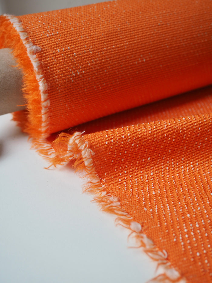 Orange Cotton/Viscose Tweed