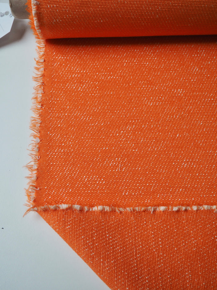 Orange Cotton/Viscose Tweed