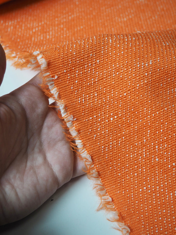 Orange Cotton/Viscose Tweed