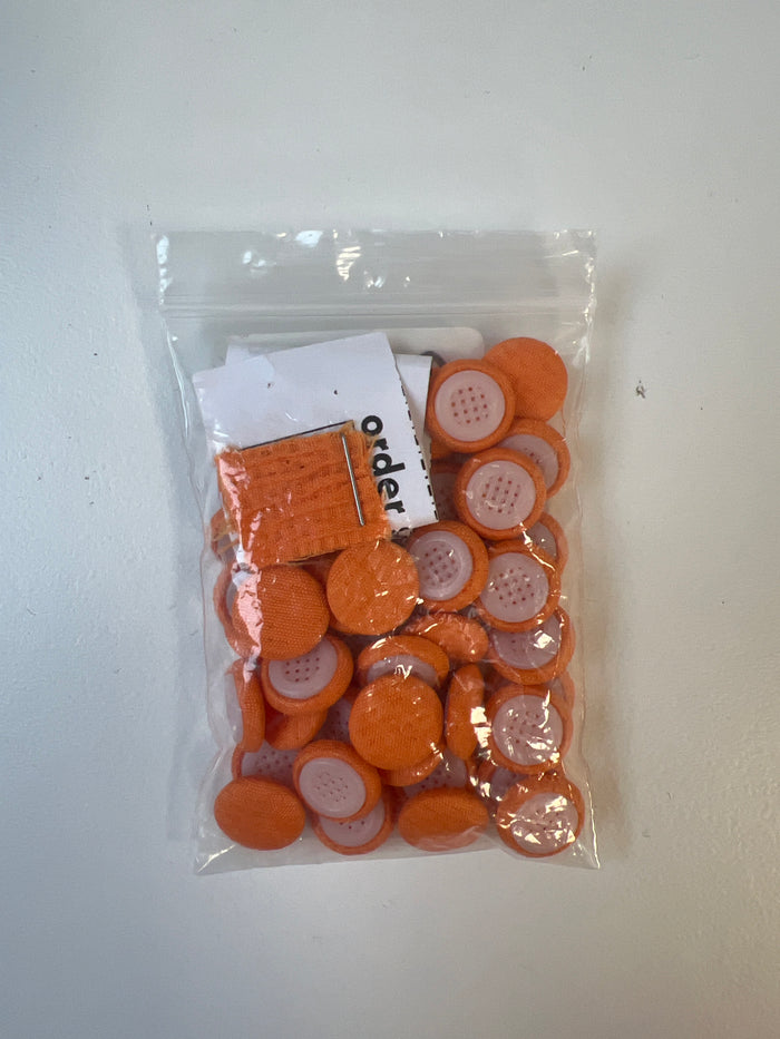 Orange Fabric Covered Buttons 12mm x42