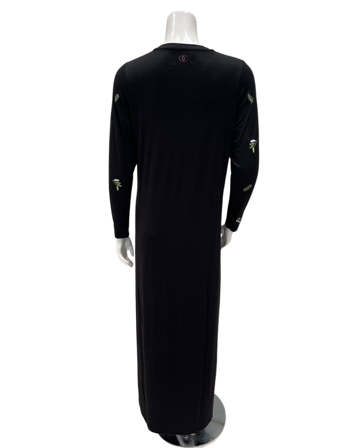ORD Black Floral Circle Modal Pull On Nightgown Myselflingerie.com