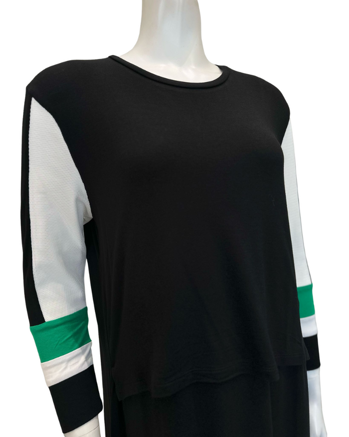 ORD Black Tennis Style Modal Nursing Nightgown Myselflingerie.com