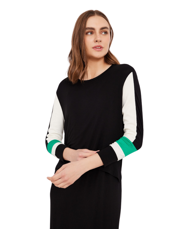 ORD Black Tennis Style Modal Nursing Nightgown Myselflingerie.com