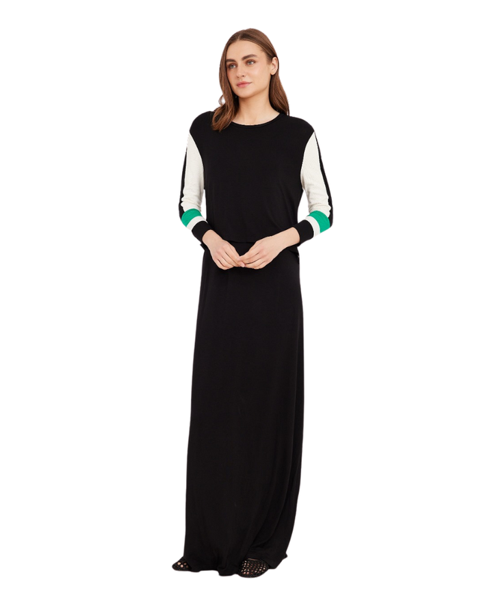 ORD Black Tennis Style Modal Nursing Nightgown Myselflingerie.com
