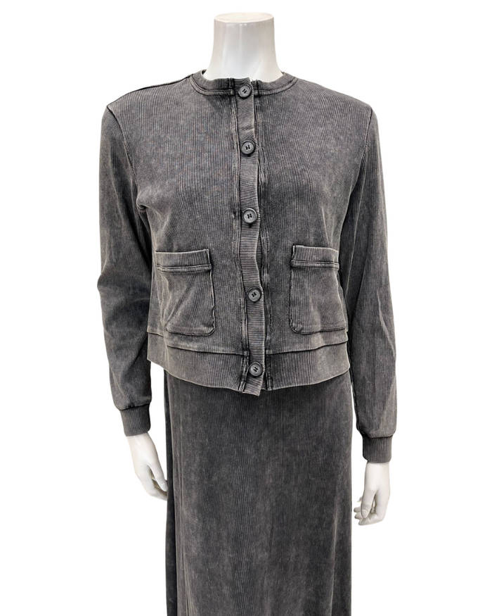 ORD Black Wash Sleeveless Maxi Jumper & Cardigan Set Myselflingerie.com