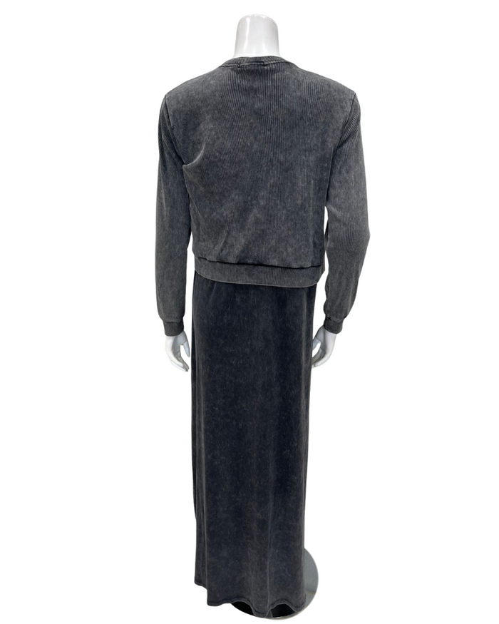 ORD Black Wash Sleeveless Maxi Jumper & Cardigan Set Myselflingerie.com